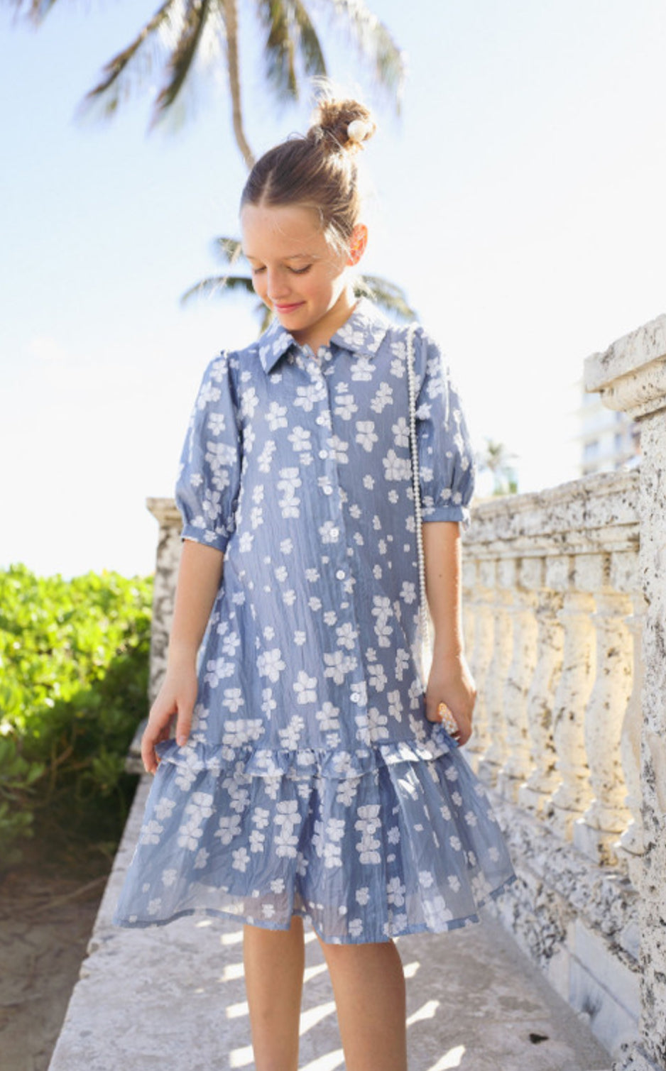 Doing blue floral dress