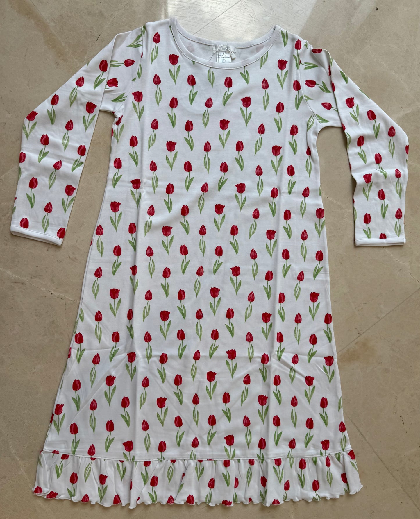 Red tulips pajama dress
