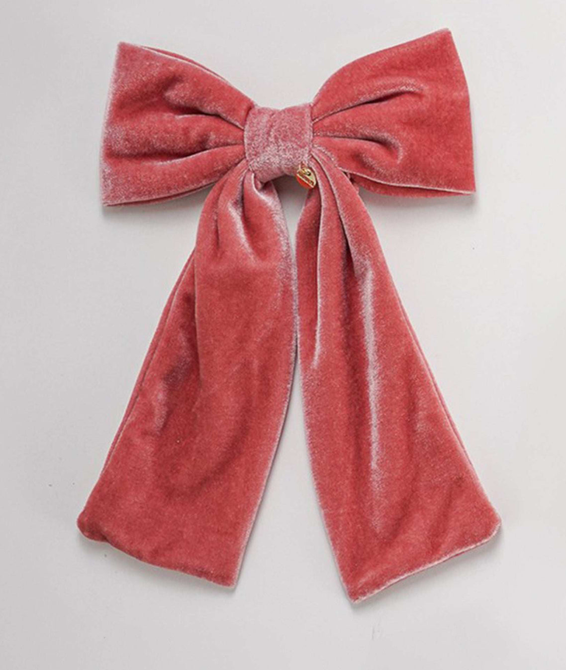 VELVET BIG BOW CLIP PINK