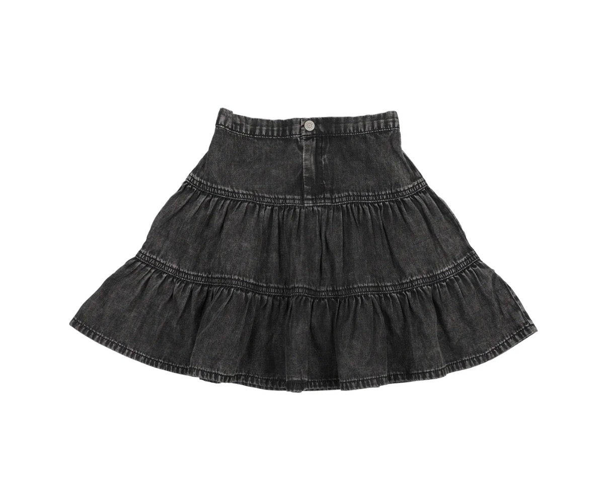 Denim tiered skirt