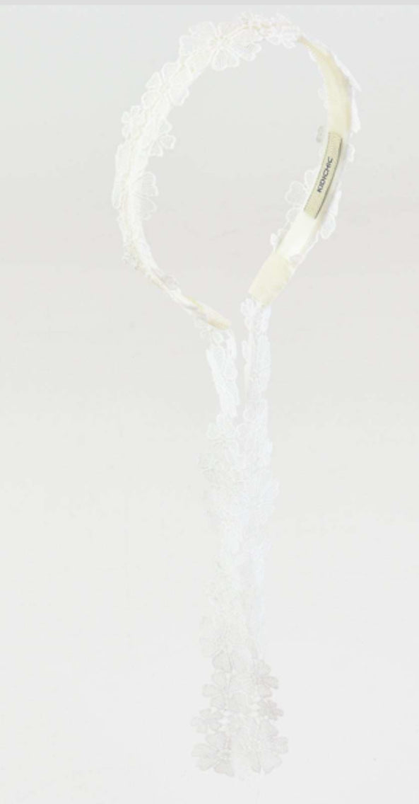 Mesh flower headband white