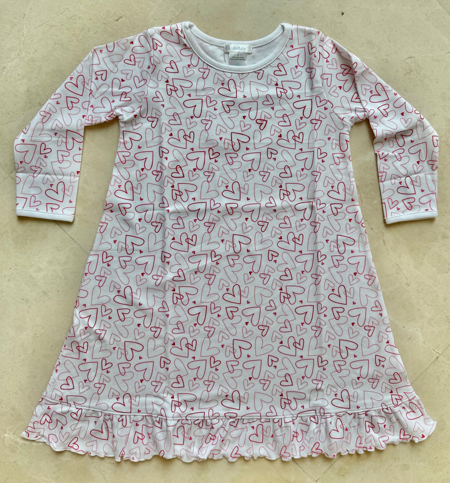 Doodle hearts pajama dress
