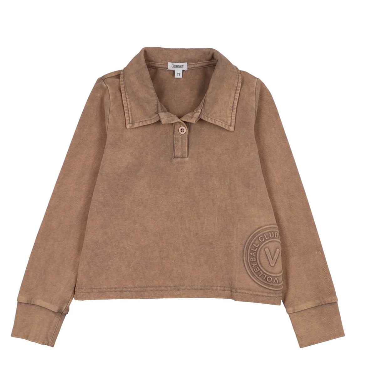 Tan Volleyball Cropped Polo and Midi skirt set