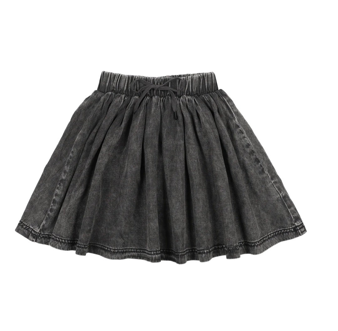 Denim Drawstring Skirt
