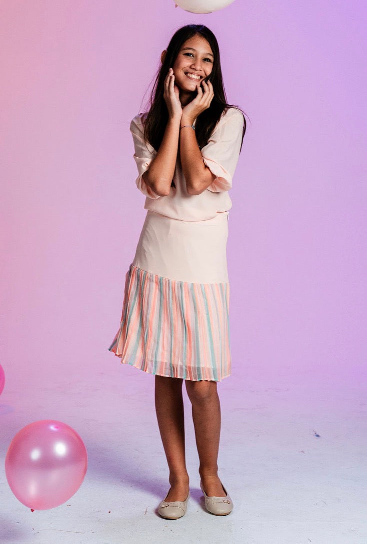 Peach striped set