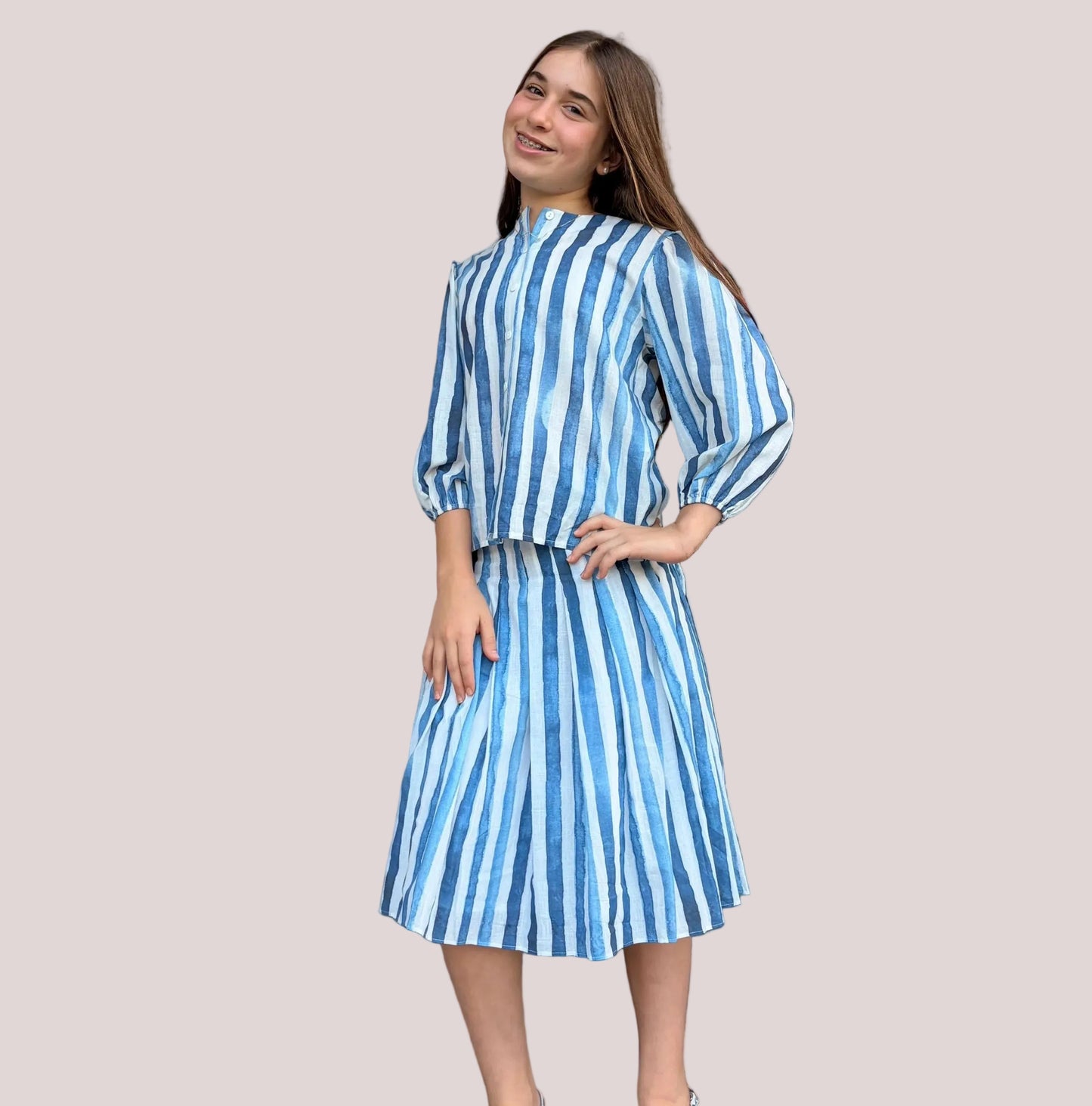 Blue stripped set