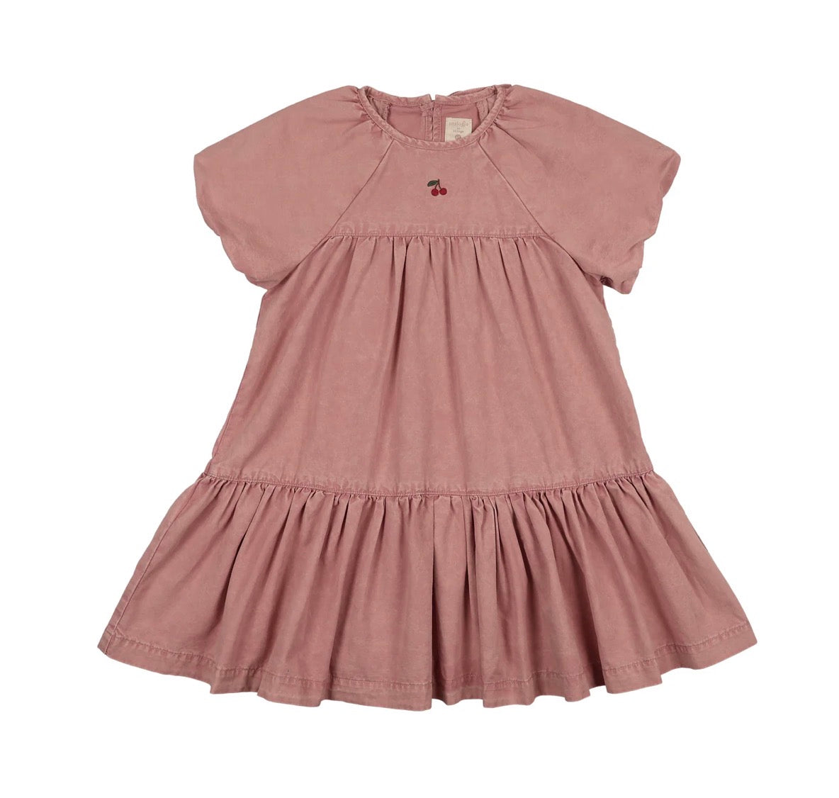 Short sleeve pink denim dress