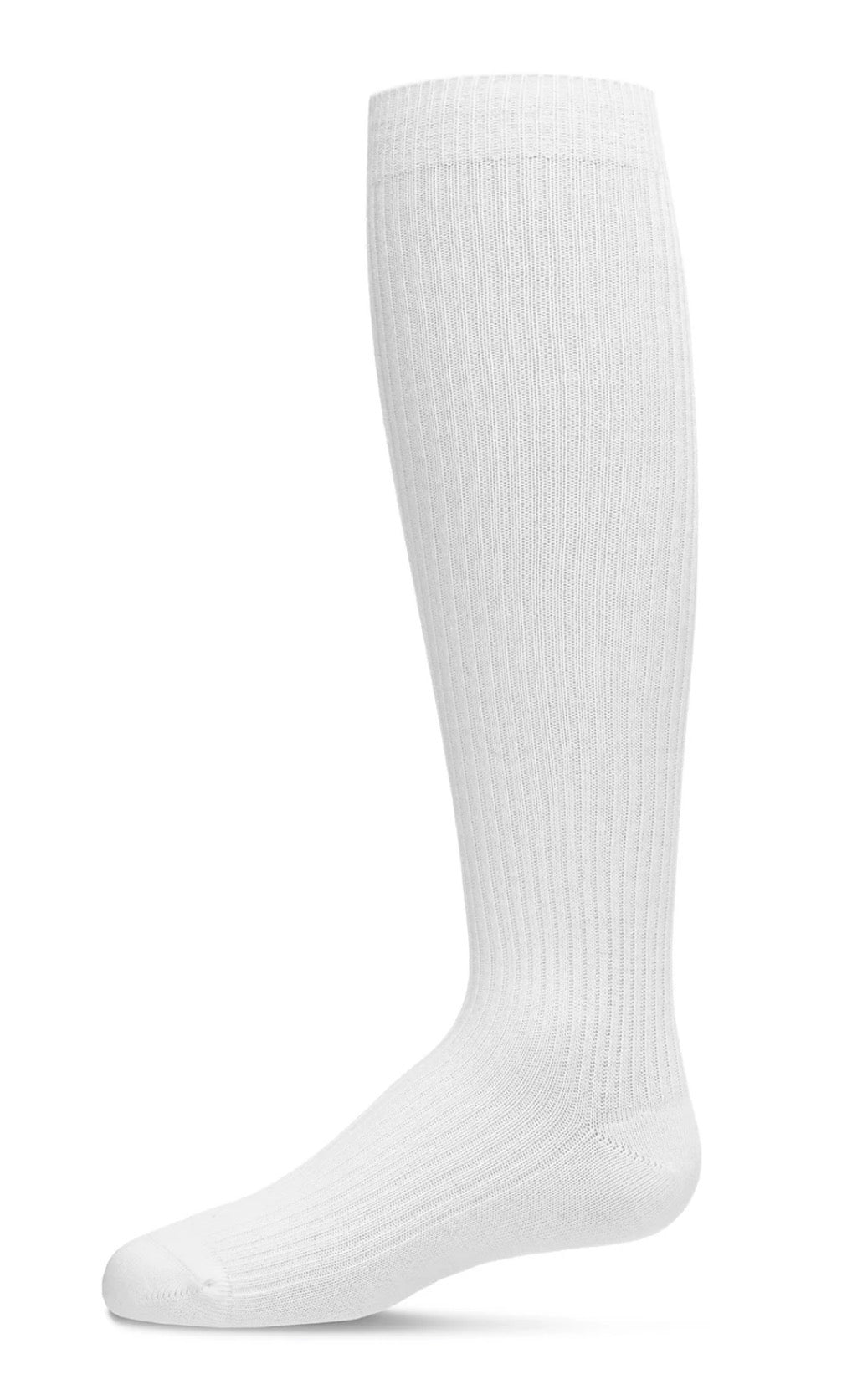 GIRLS | THIN RIBBED COTTON BLEND | KNEE HIGH | WHITE