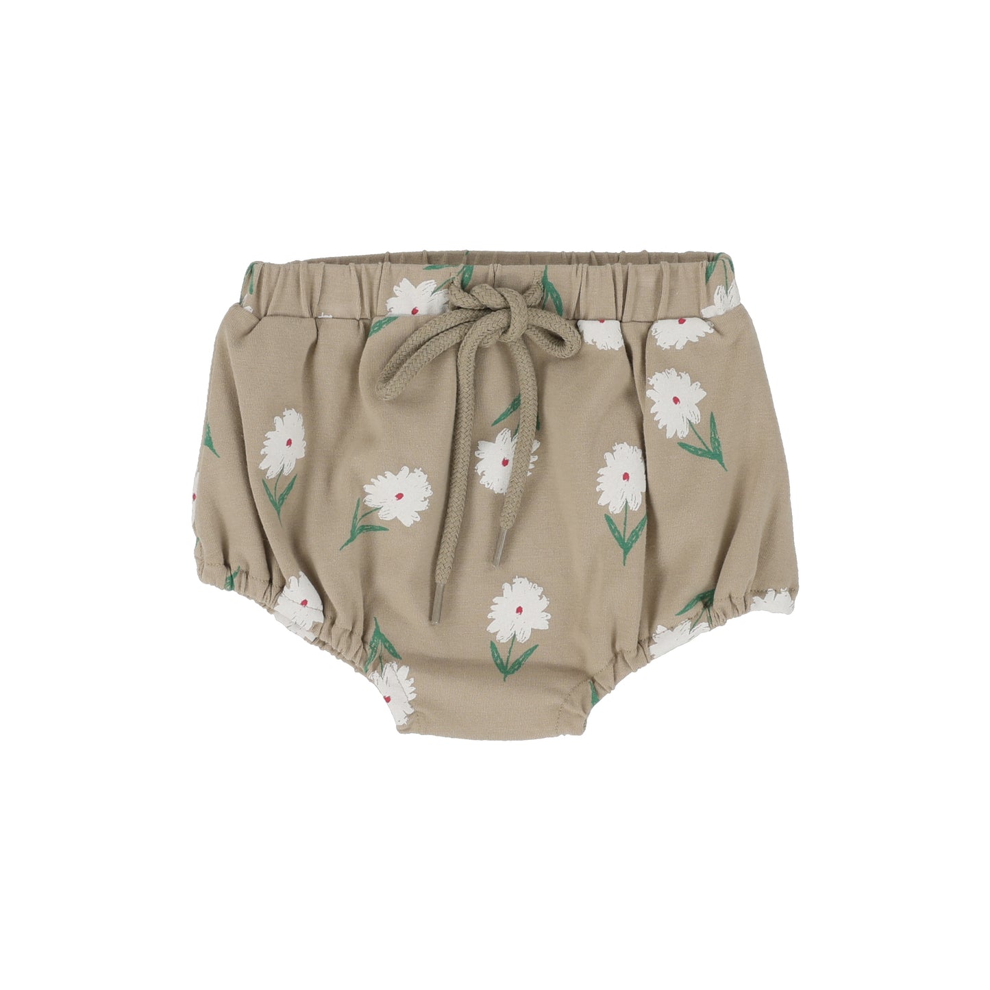 TAUPE FLOWER TEE SHORT AND BLOOMER BABY SET