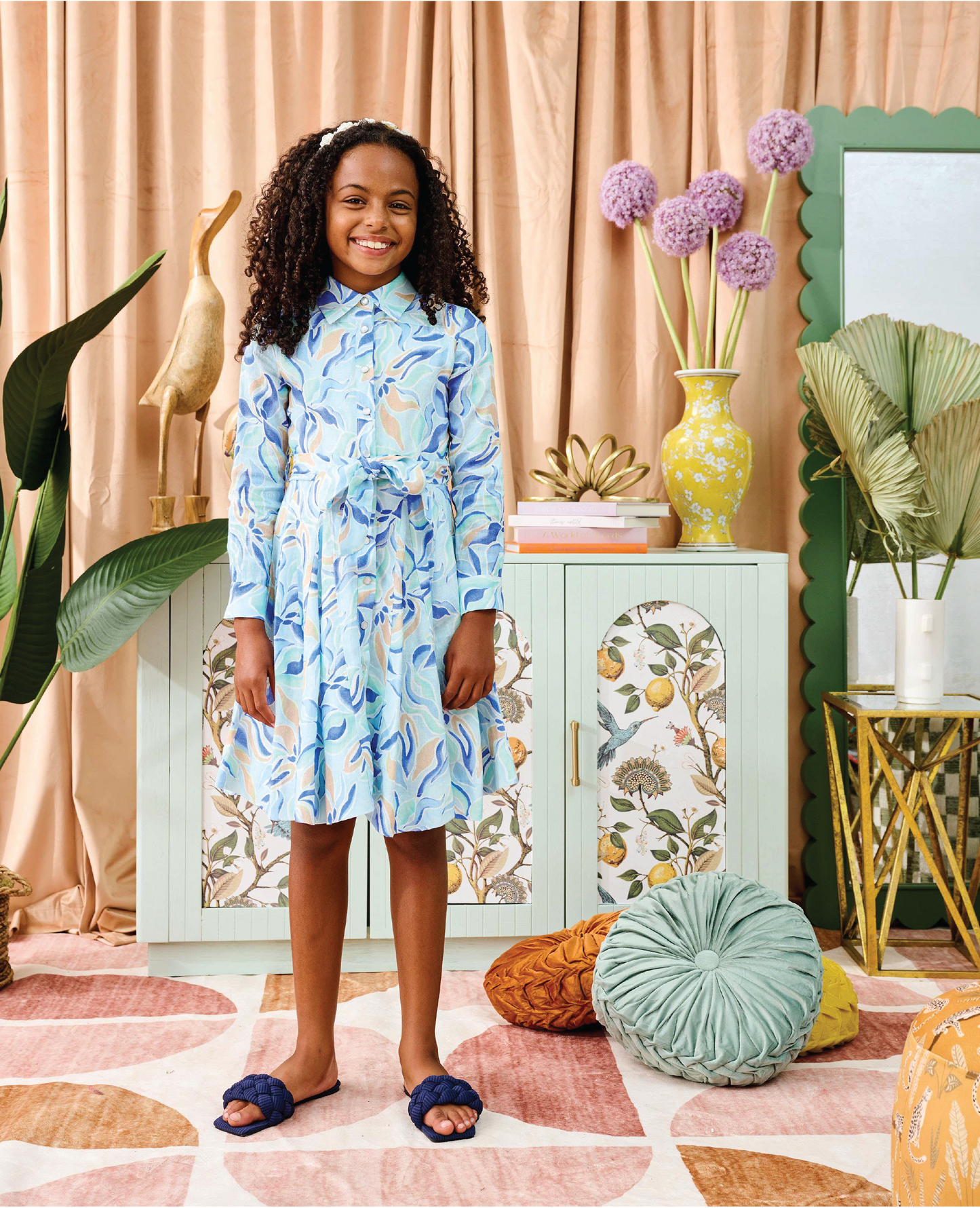LIGHT BLUE LINEN DRESS