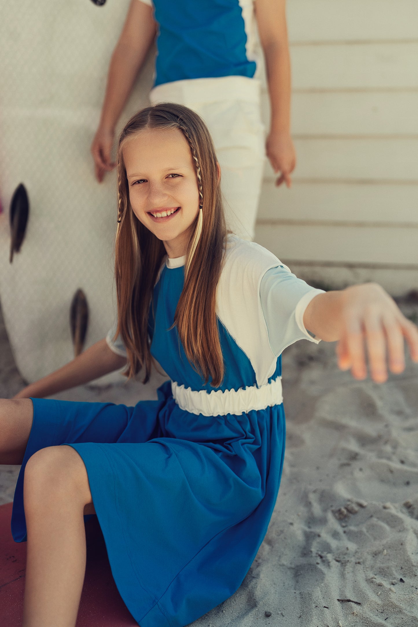 BLUE COLORBLOCK DRESS