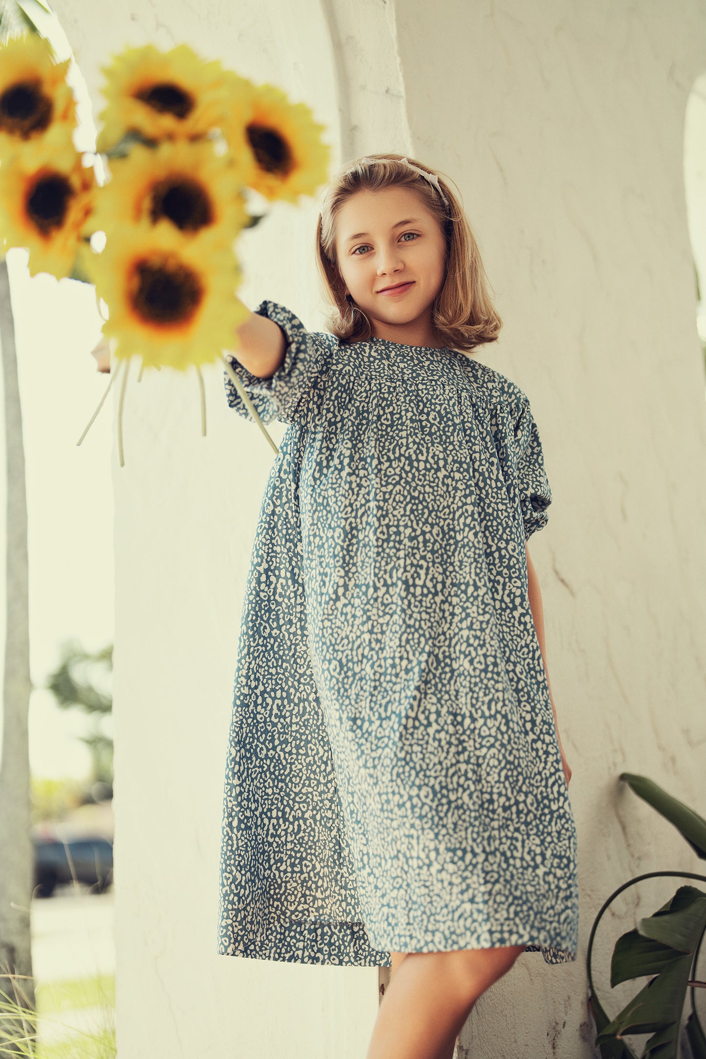 Leopard denim dress
