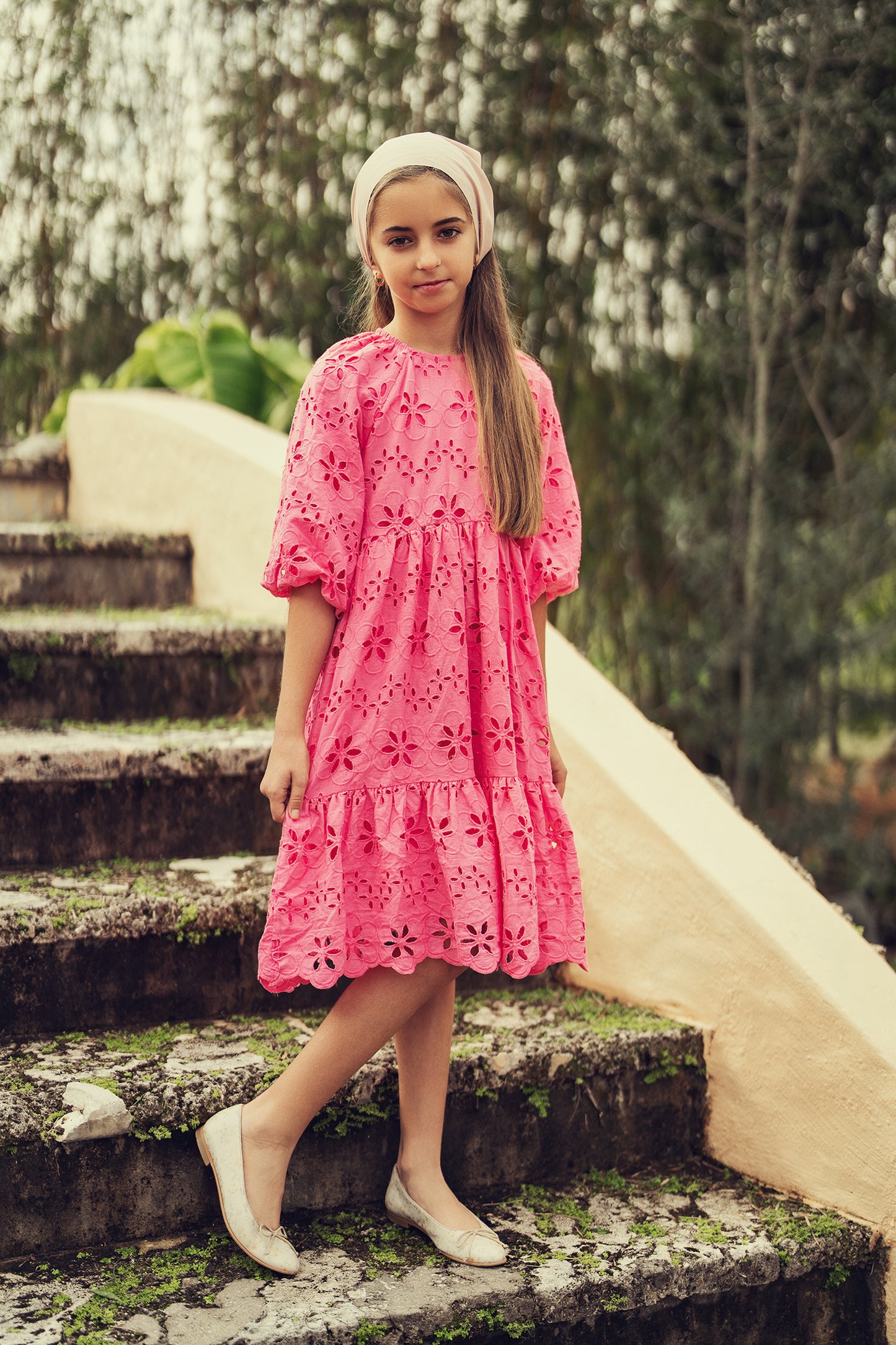 PINK EYELET DRESS