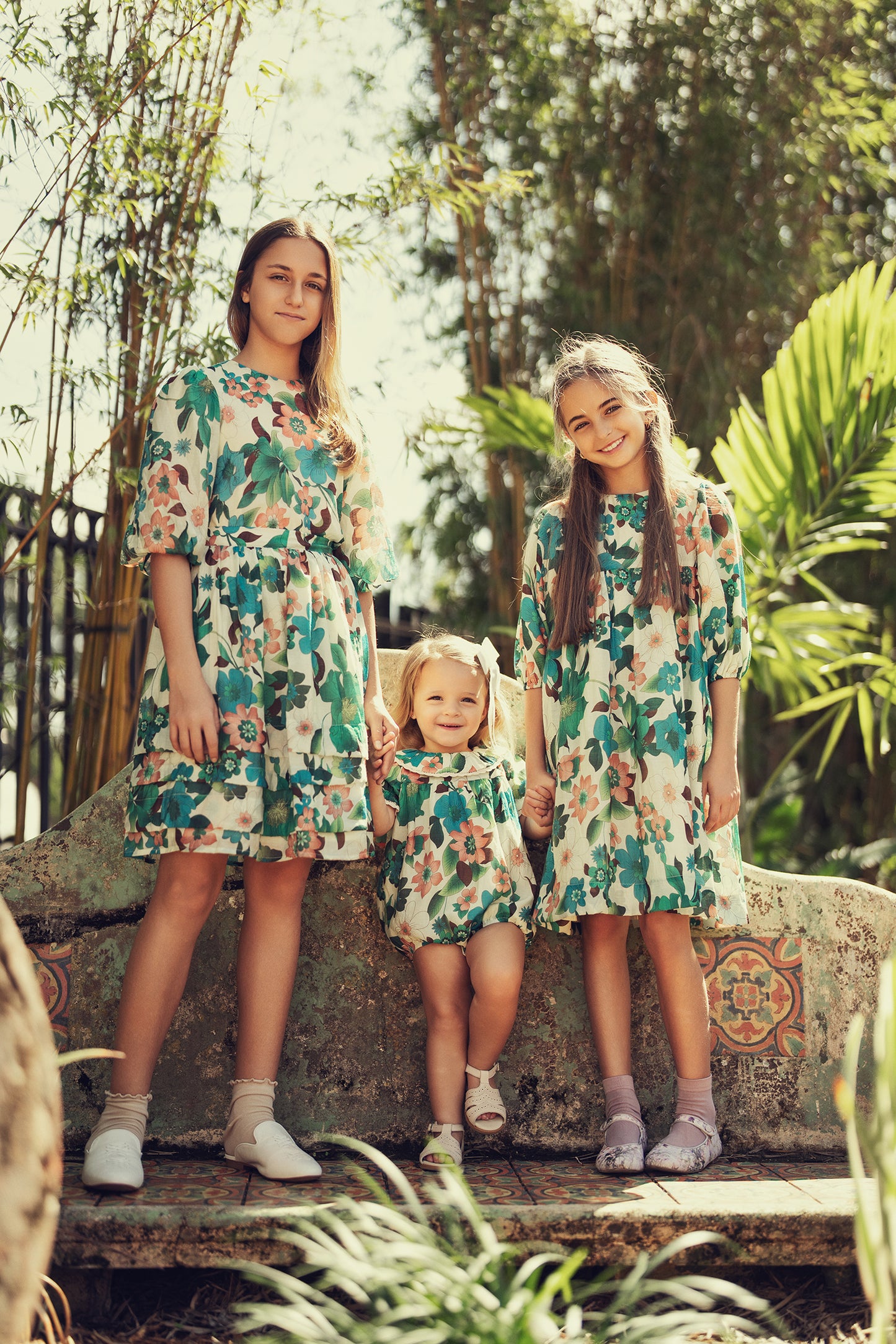 TEAL SQUARE FLORAL SET