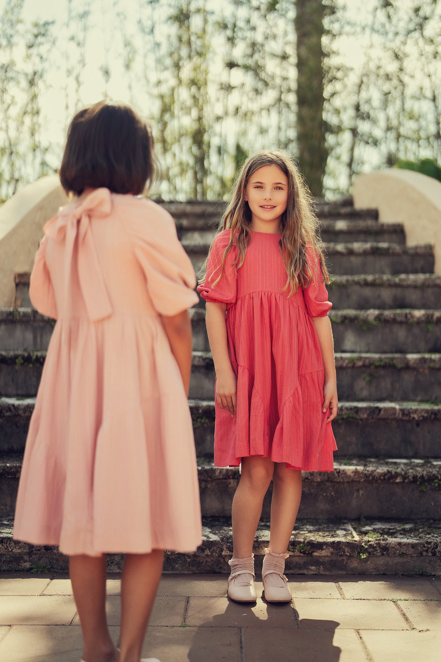 CHERRY TEXTURED BOW DRESS