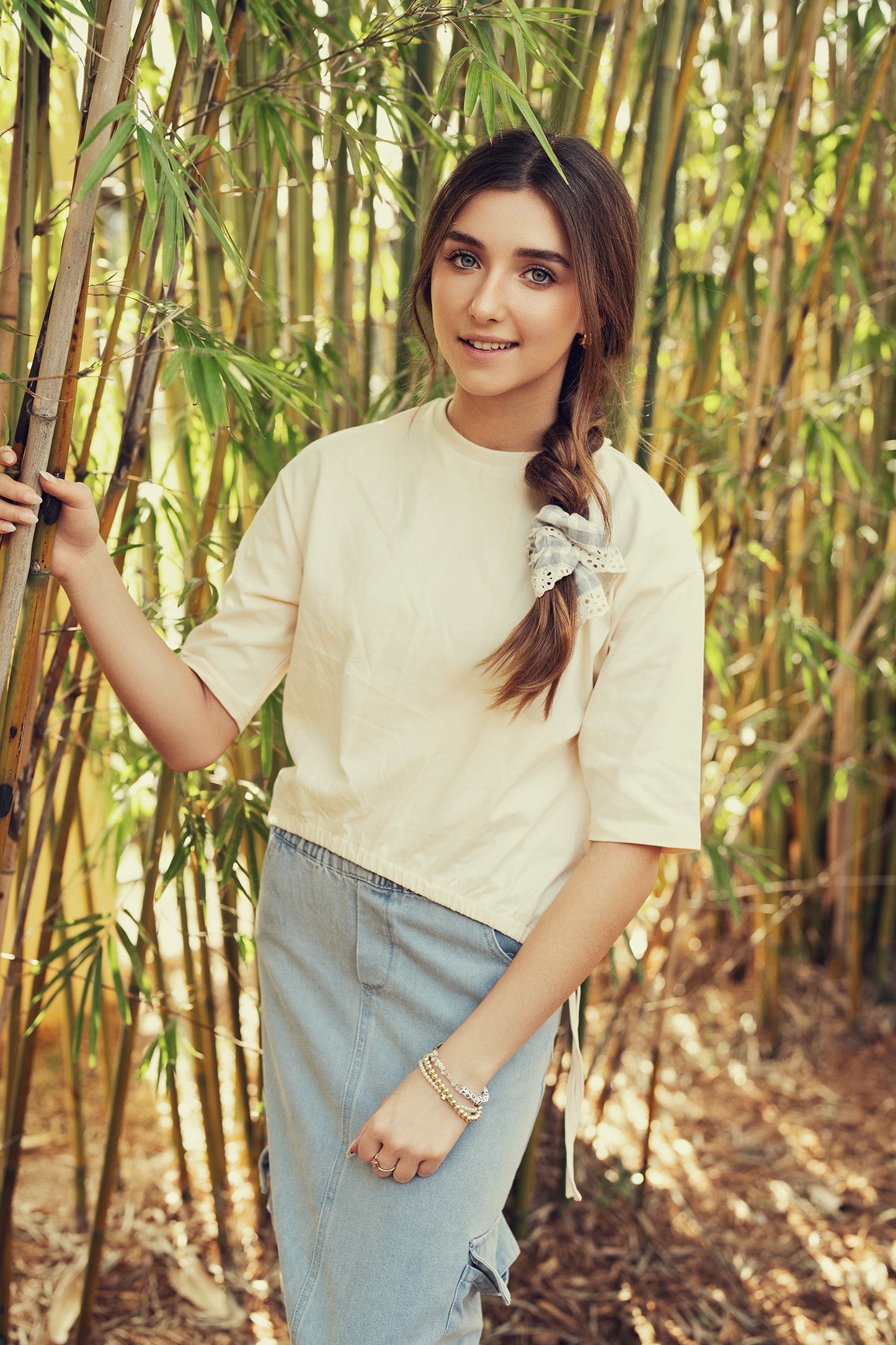 Midwash cargo maxi denim skirt