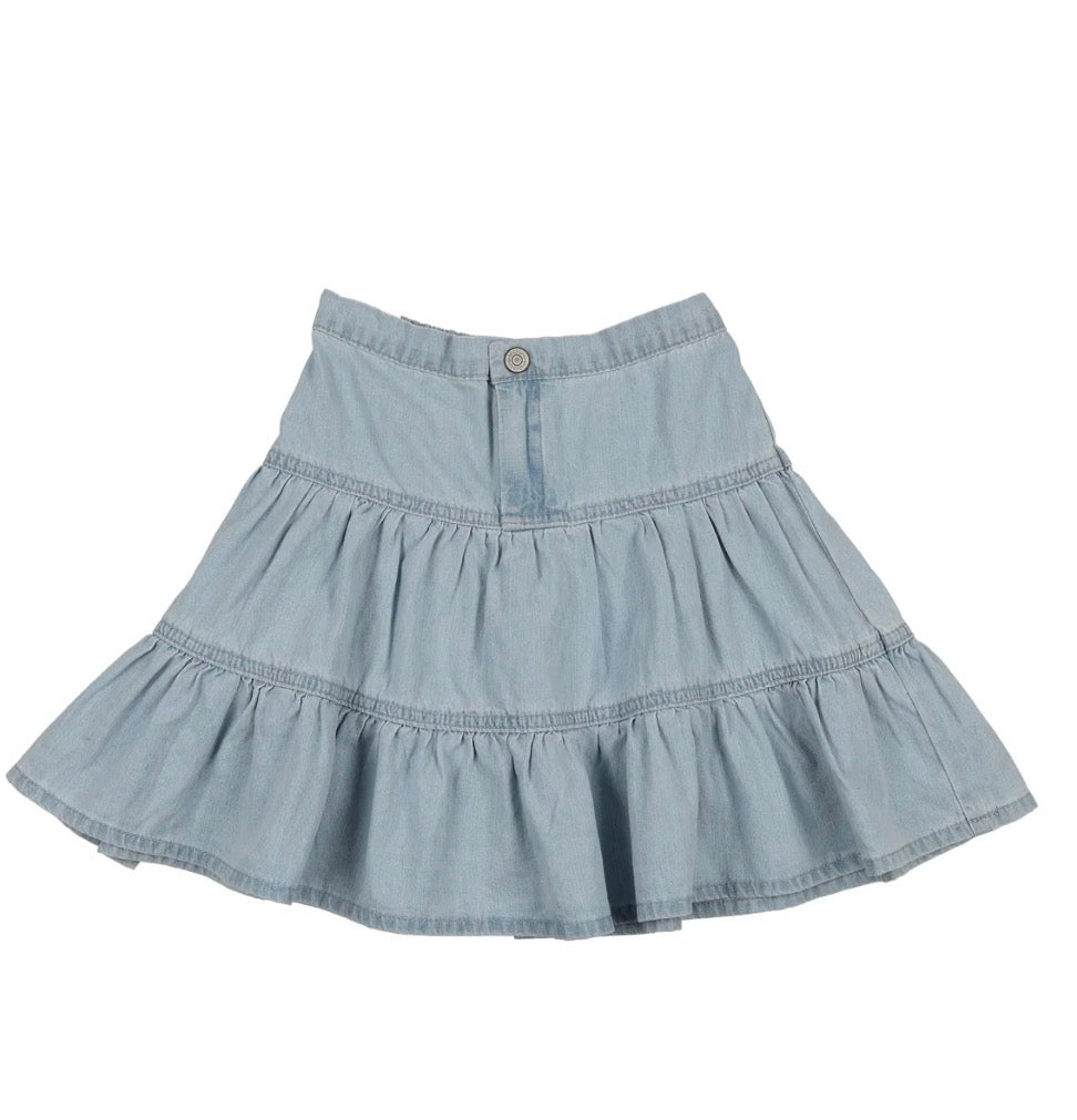 Denim tiered skirt