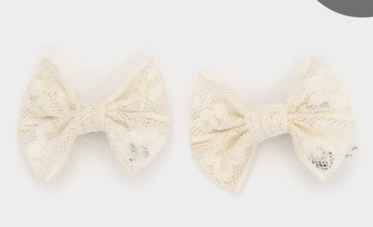 Mini bow clip white