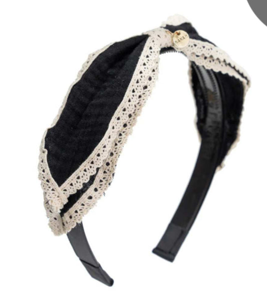 Bow headband black