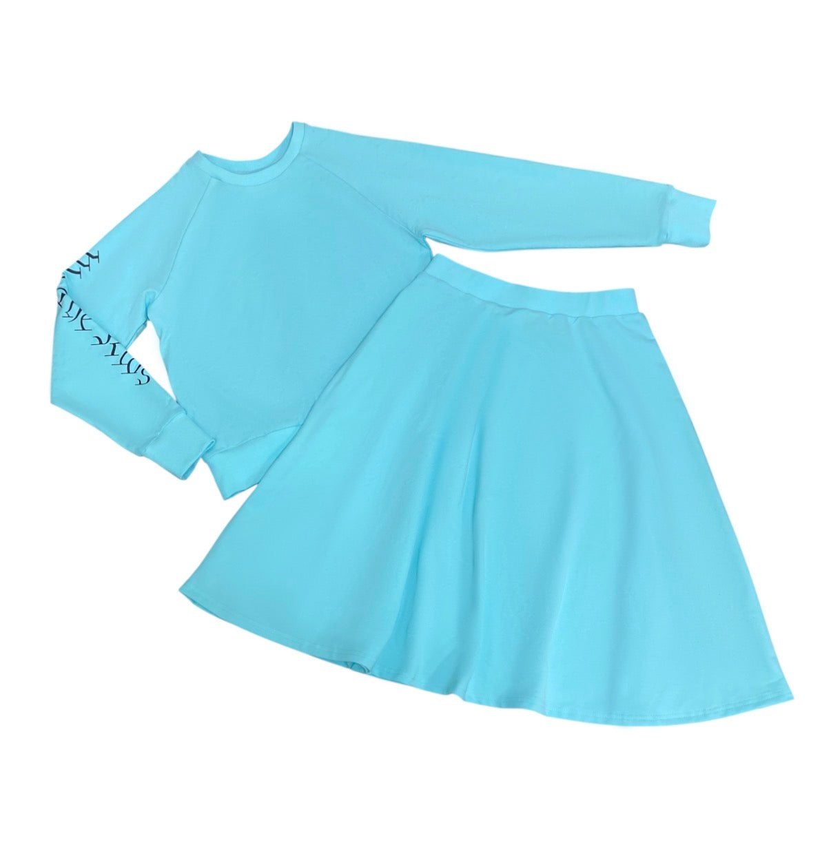 Teal French Terry travel set