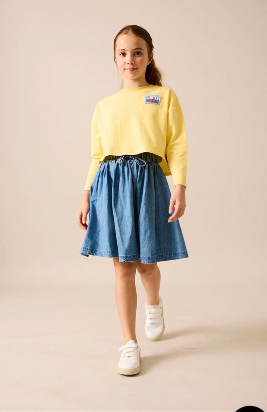 Denim Drawstring Skirt