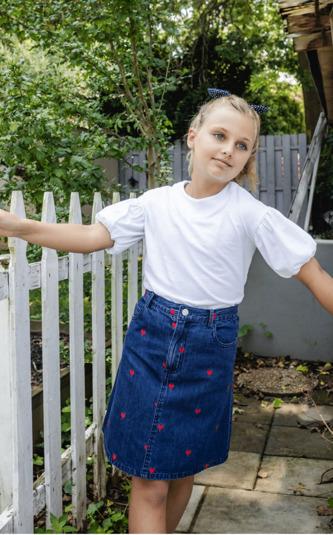 Hearts Denim Skirt