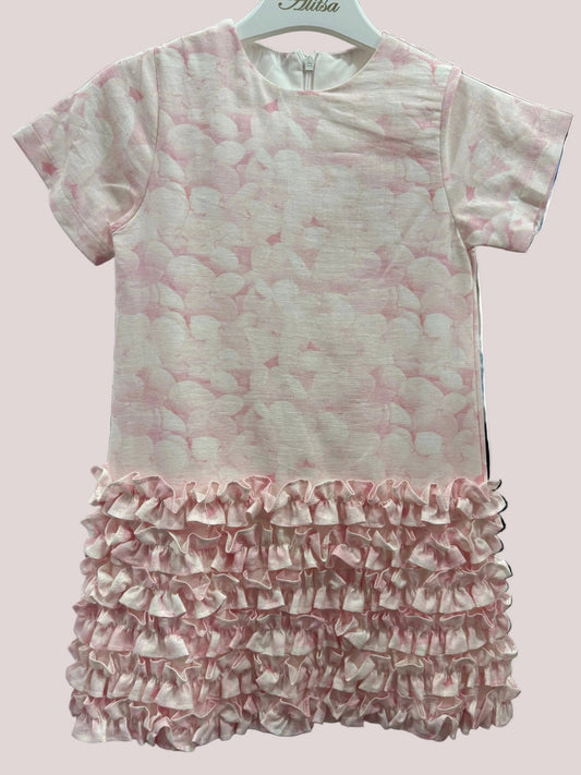 Pink cloud ruffle dress