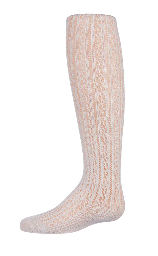 Pelerine Stich cotton blend tights white