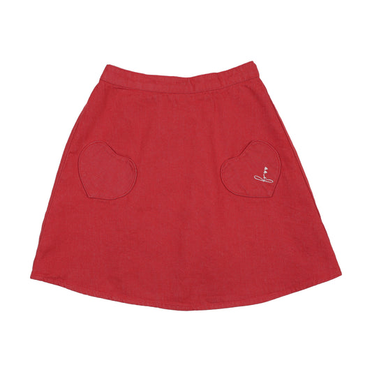 Cherry heart denim skirt