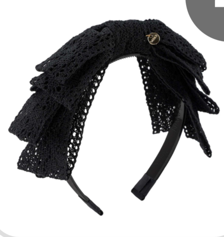 Lace head band black