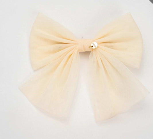 Tulle short clip beige
