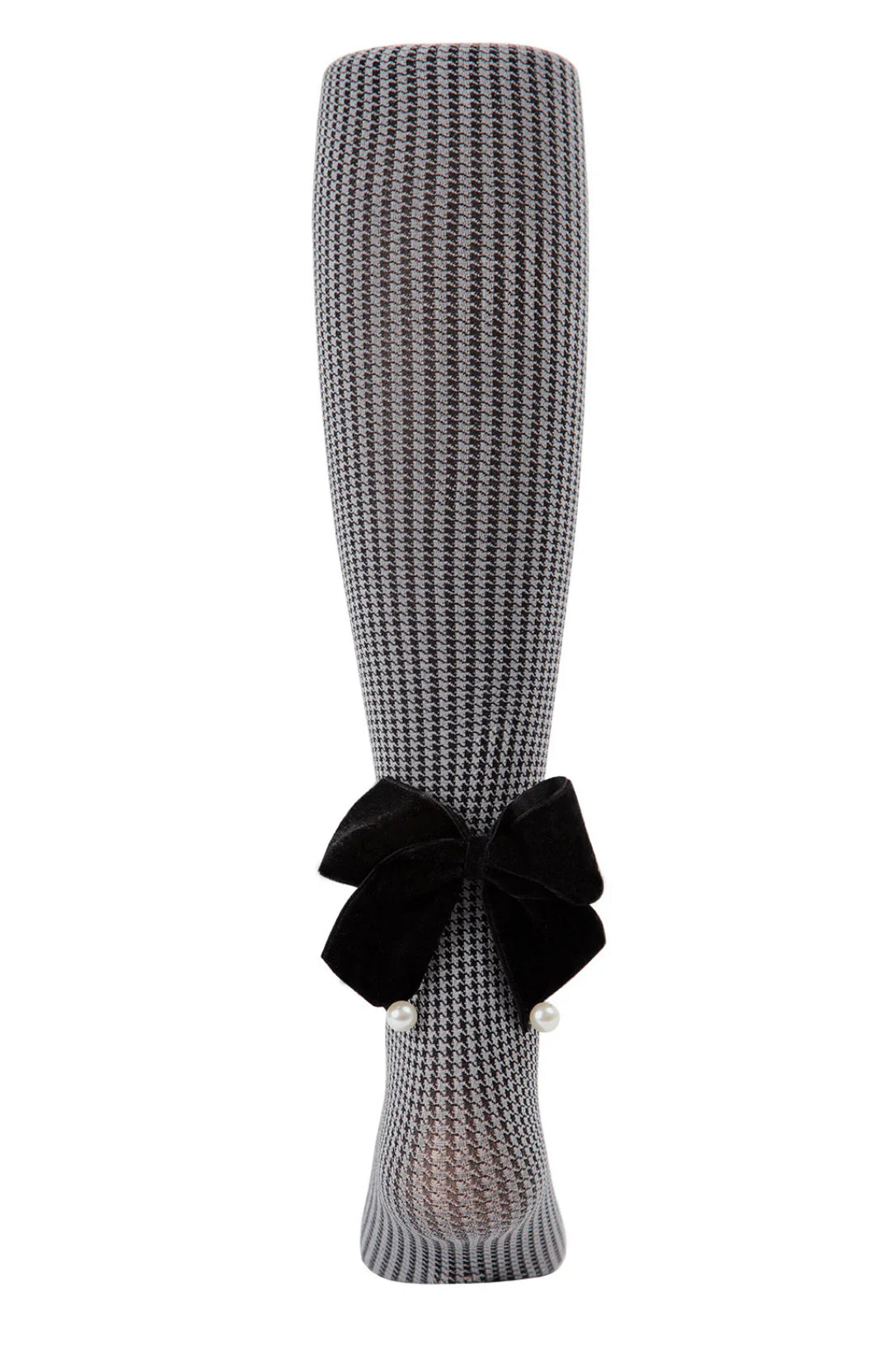 Herringbone Bow Black tights