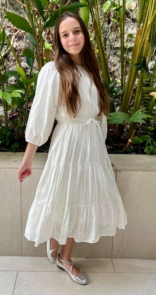 Embroidered White Dress