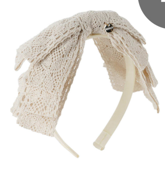 Lace head band beige