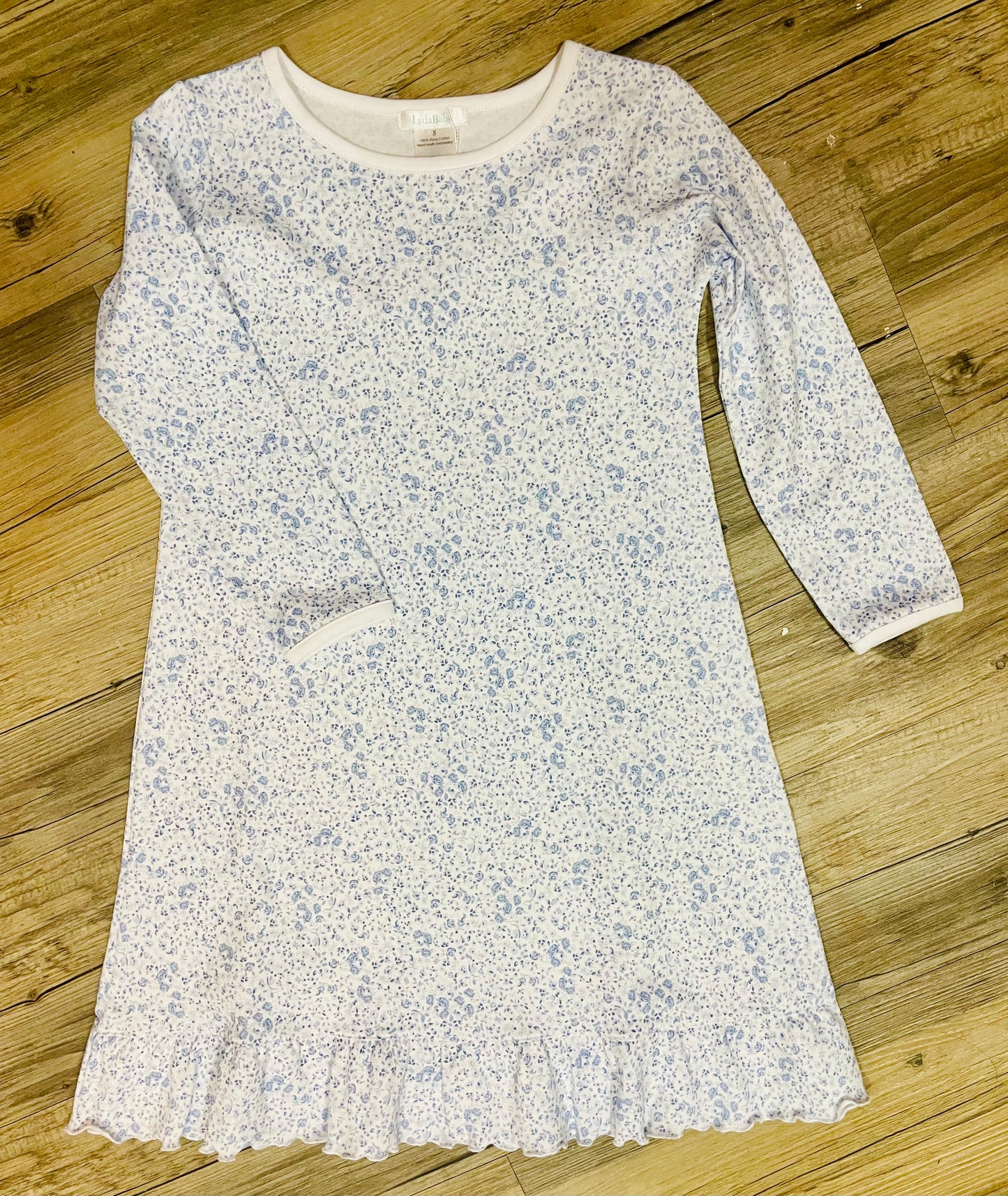 Blue Roses Pajama Dress