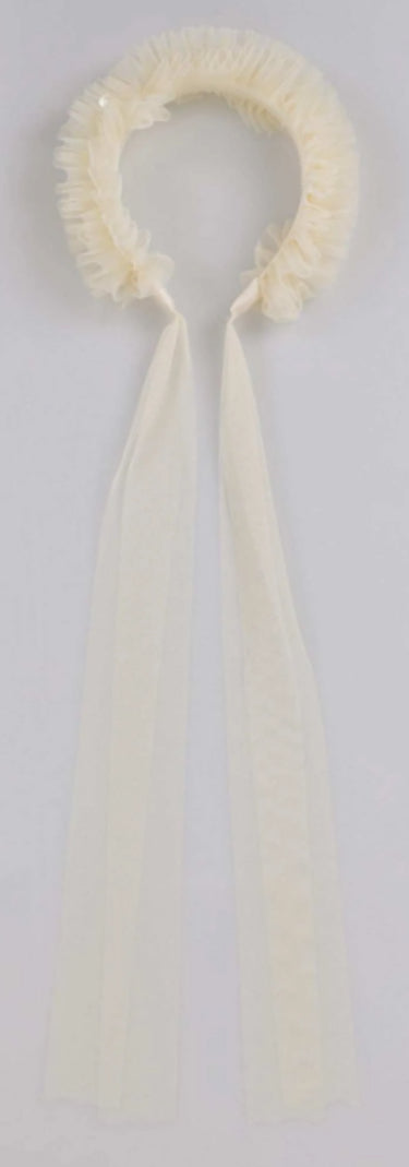 Ruffle headband beige