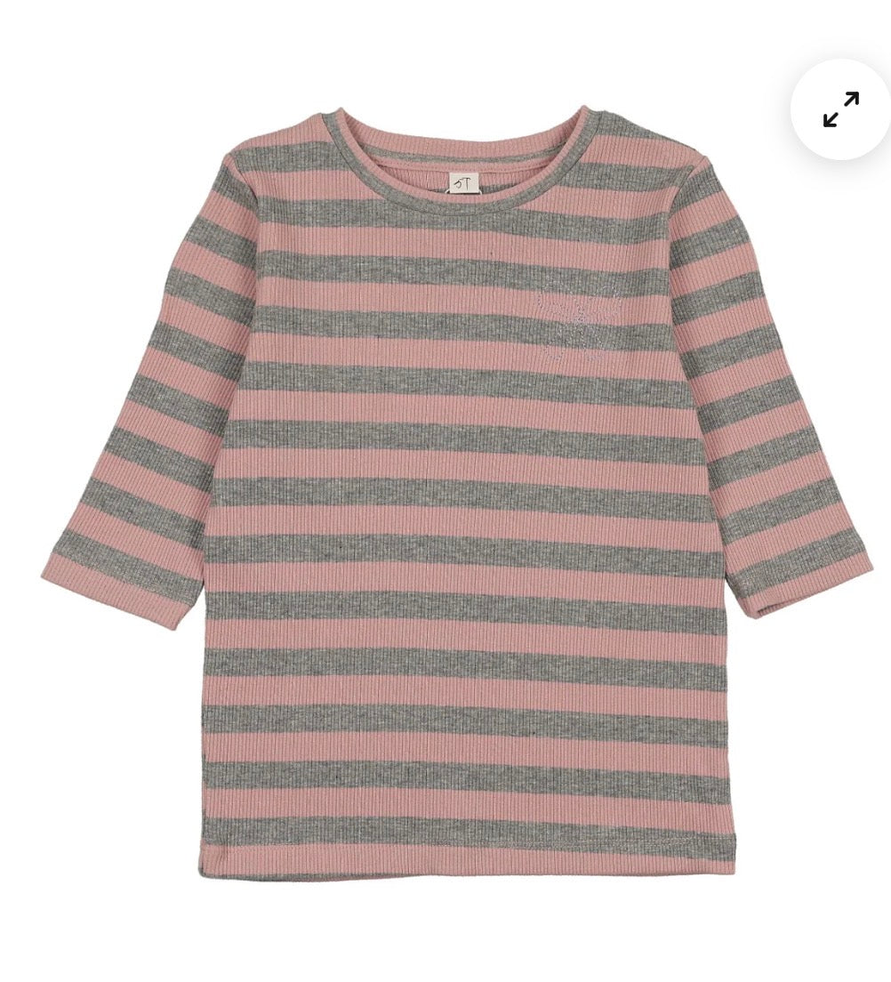 Grey and pink stripe set