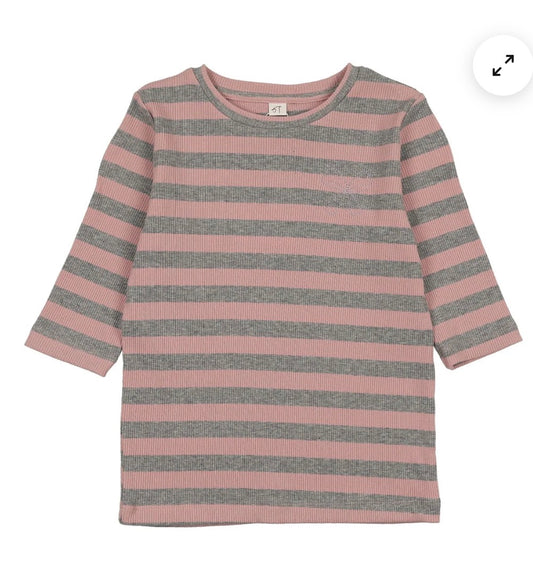 Grey and pink stripe set