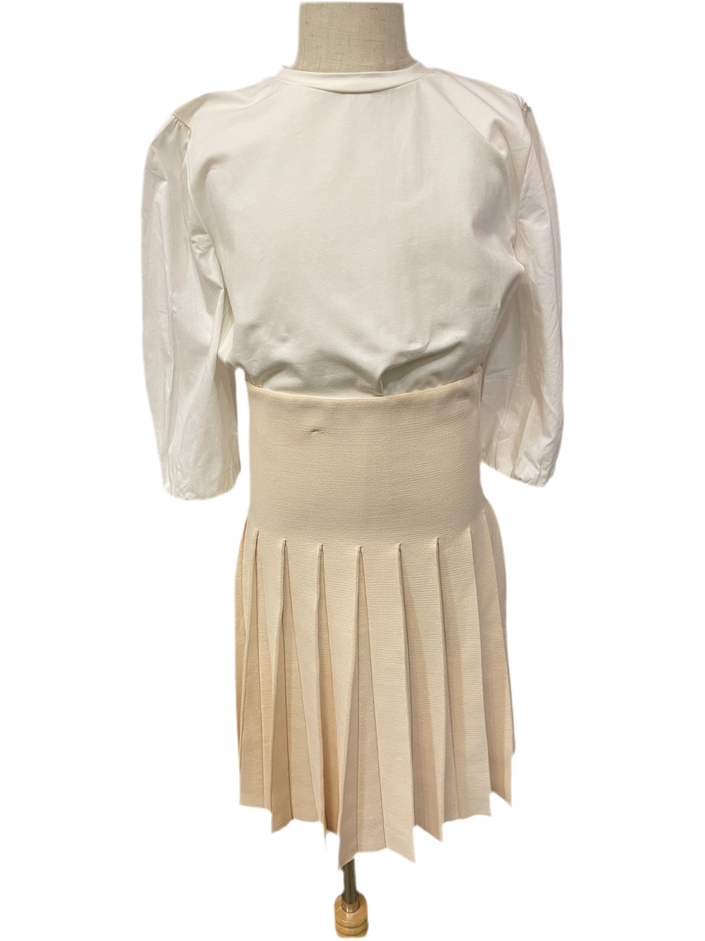 Beige Pleated Skirt