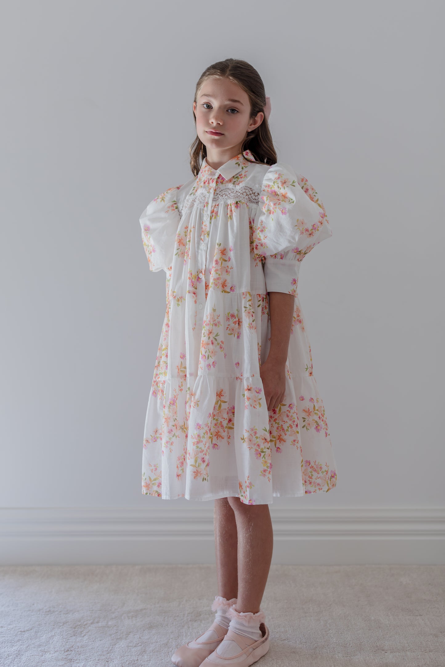 Ditsy print shirt dress
