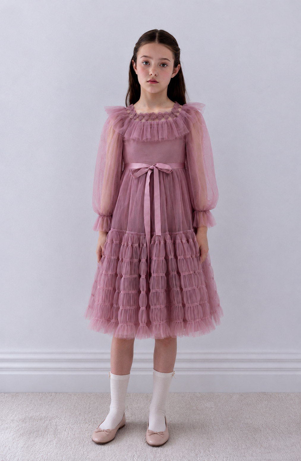 Smocked Tulle Hem Dress