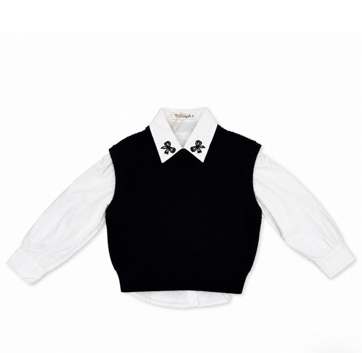 Black and white leather vest set