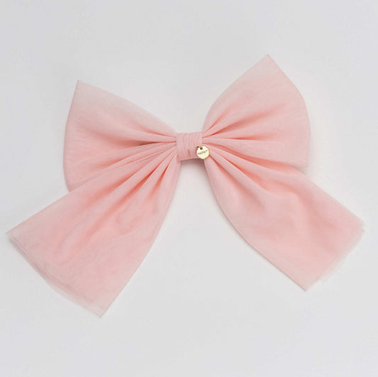 TULLE BOW CLIP PINK