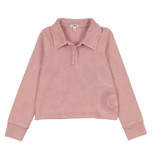 Lavender Volleyball Cropped Polo and Midi skirt set