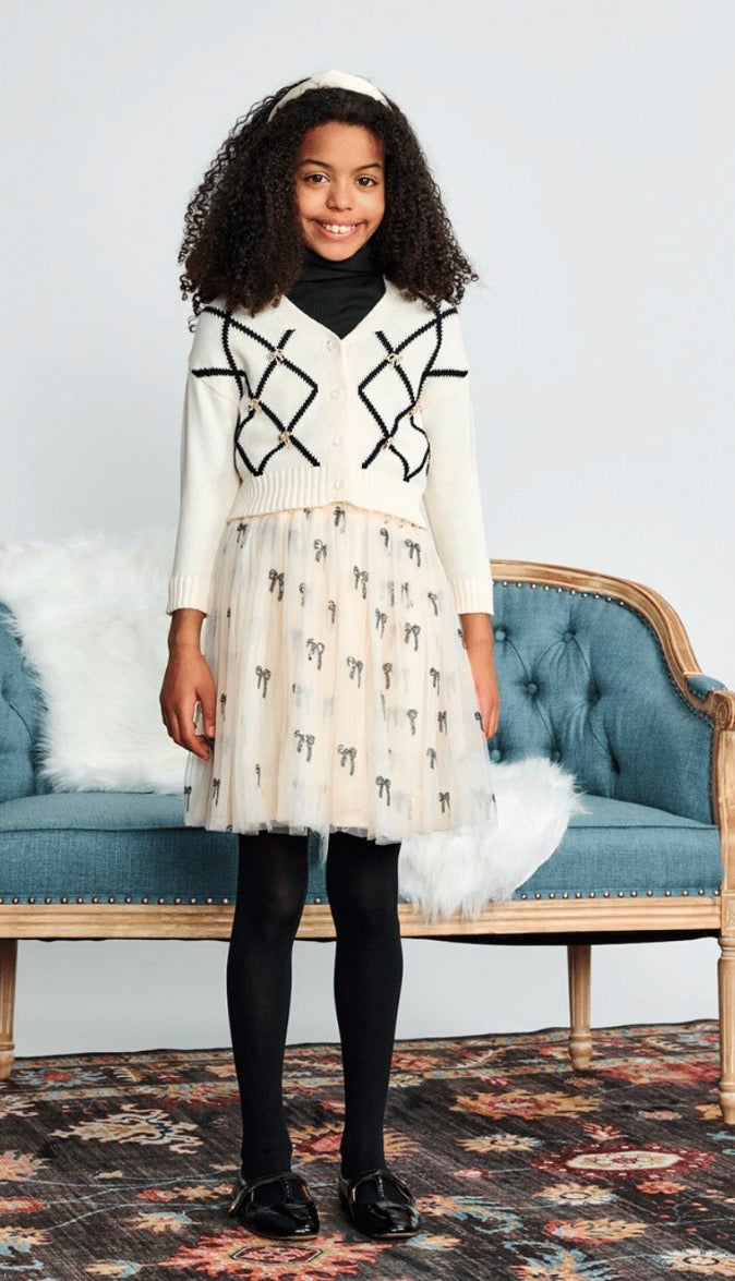 Ivory Sequin Bow Set