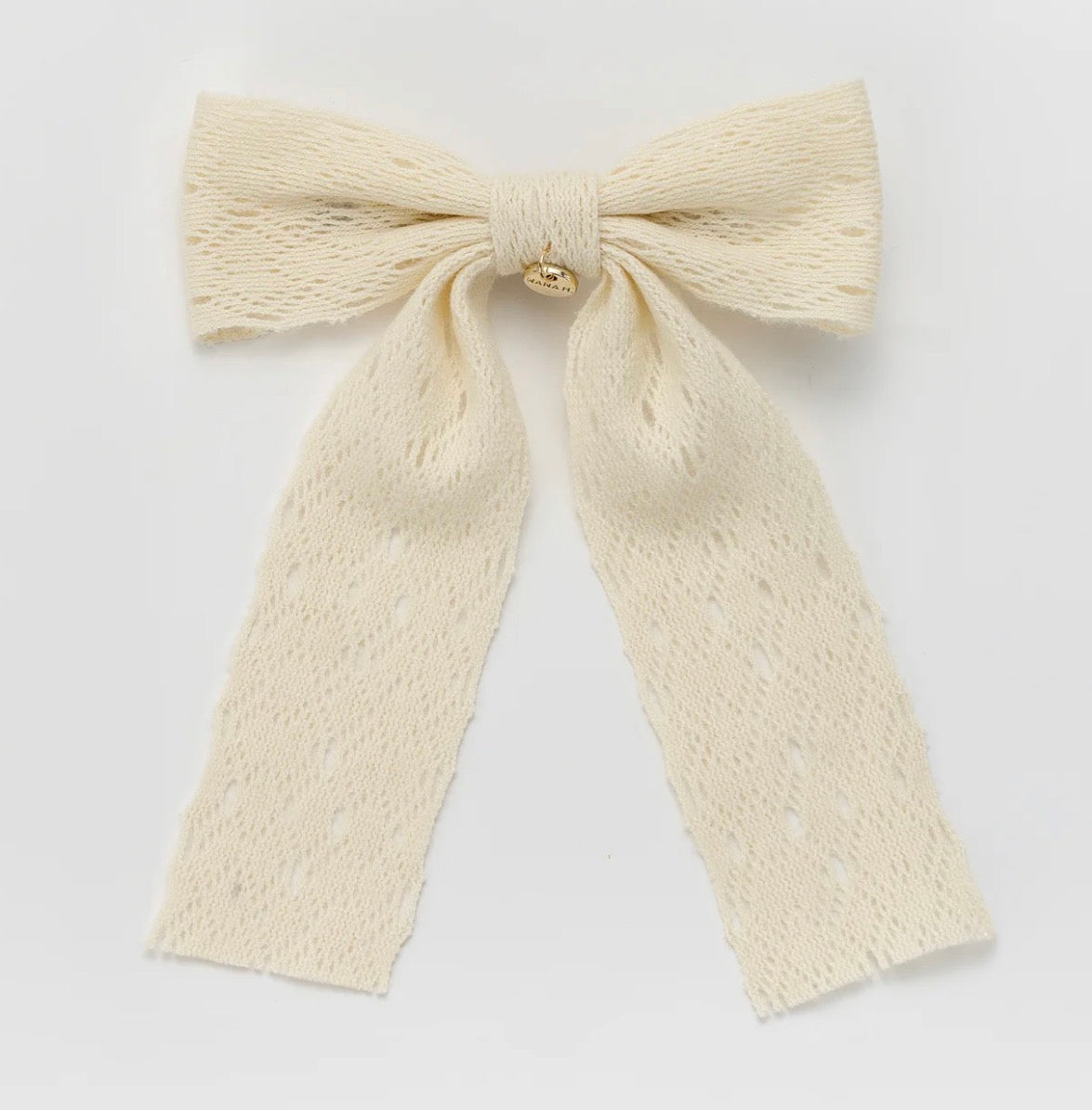 MILK KNIT LACE BOW