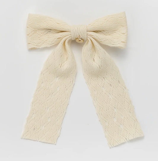 MILK KNIT LACE BOW