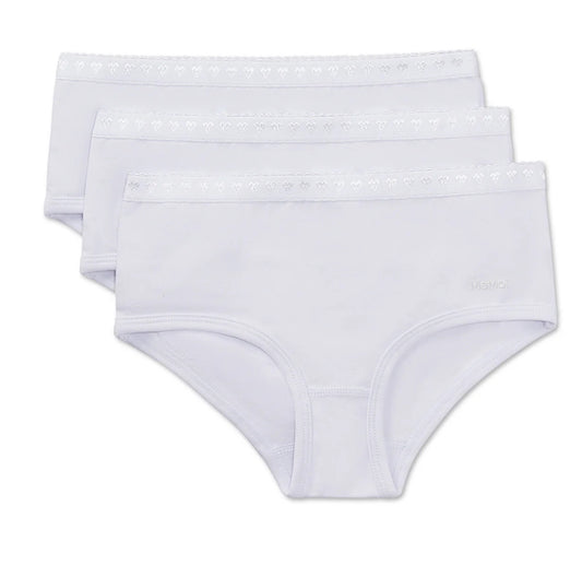 Solid white cotton panty 3 pair pack