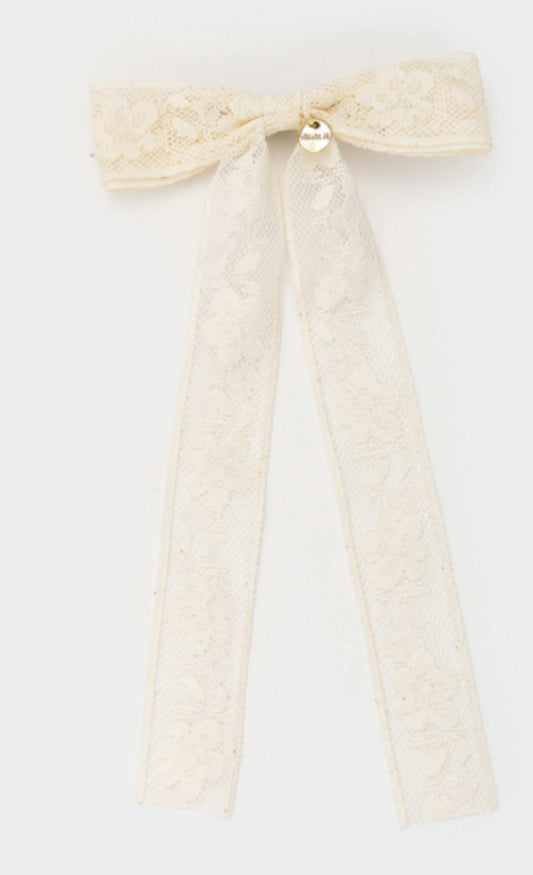 Long lace bow clip