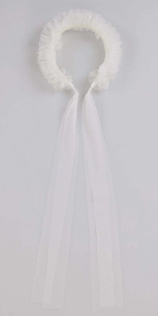 Ruffle headband white